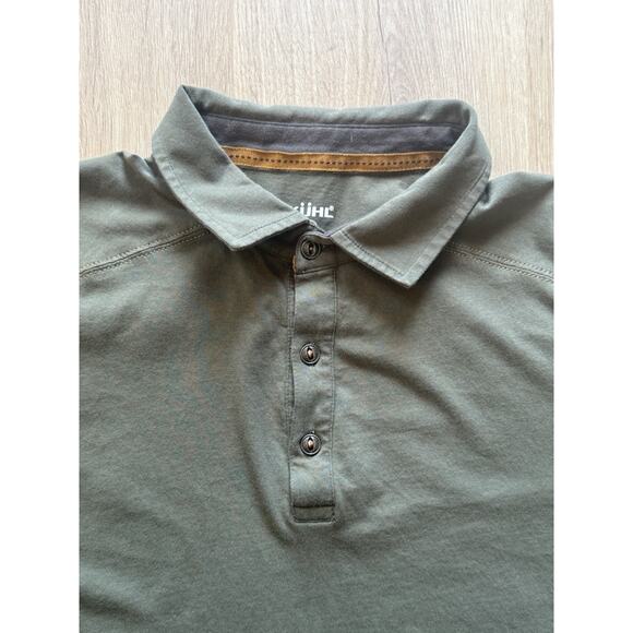 Kuhl Wildfibre Green Polo Shirt Short Sleeve Outdoors Hiking 7242 Men's Size L - Picture 2 of 10